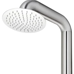 vidaXL Piscina Y Spa-Ducha de jardín con base 230 cm acero inoxidable