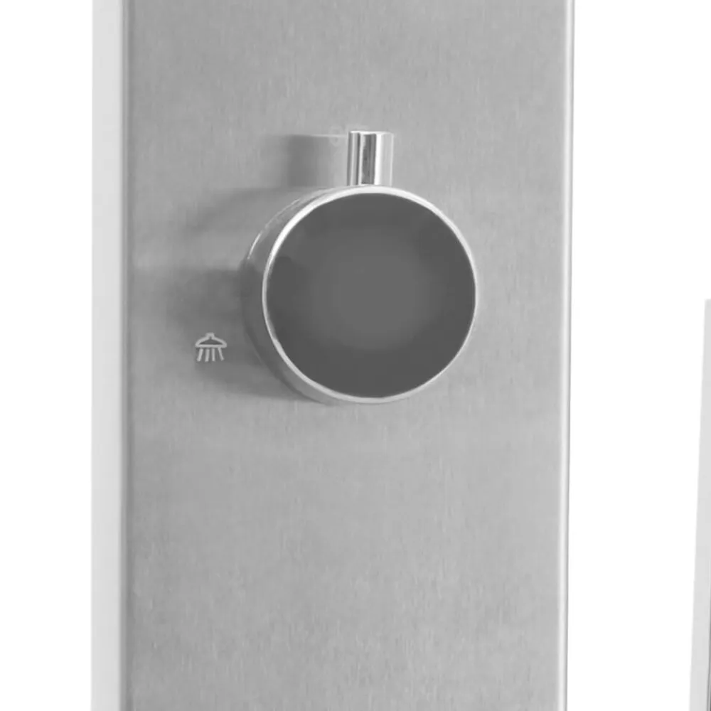 vidaXL Ducha de jardín con plato acero inoxidable WPC Marrón Outlet