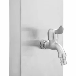 vidaXL Ducha de jardín con plato acero inoxidable WPC Marrón Outlet