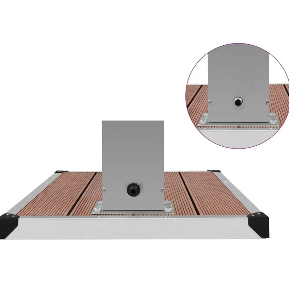vidaXL Ducha de jardín con plato acero inoxidable WPC Marrón Outlet