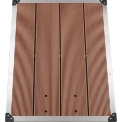 vidaXL Piscina Y Spa-Ducha de jardín con base marrón 225 cm acero inoxidable