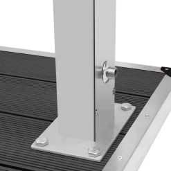 vidaXL Ducha de jardín con plato acero inoxidable WPC Gris Sale