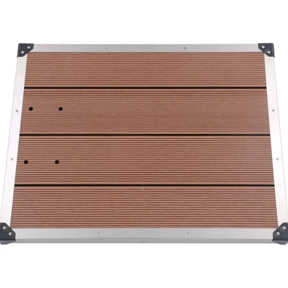 vidaXL Piscina Y Spa-Ducha de jardín con base marrón 220 cm aluminio