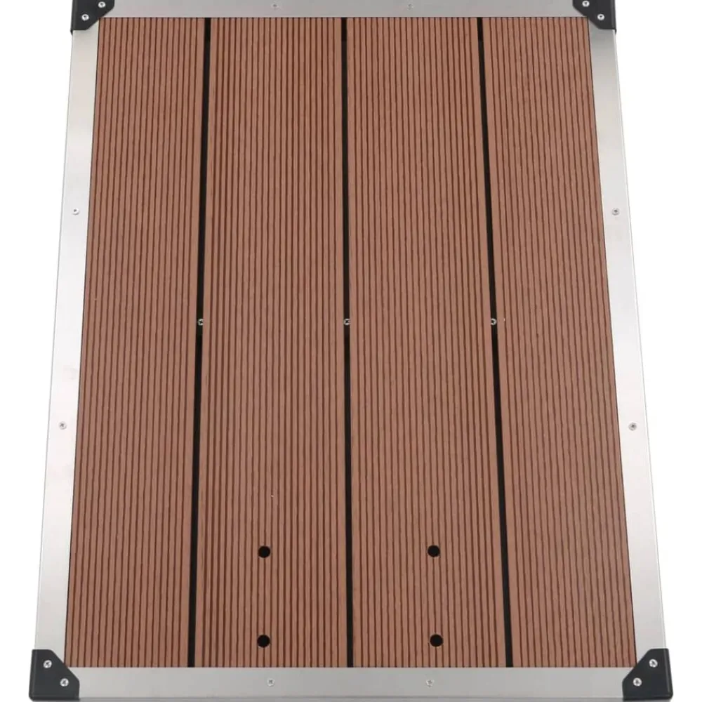 vidaXL Piscina Y Spa-Ducha de jardín con base marrón 220 cm aluminio