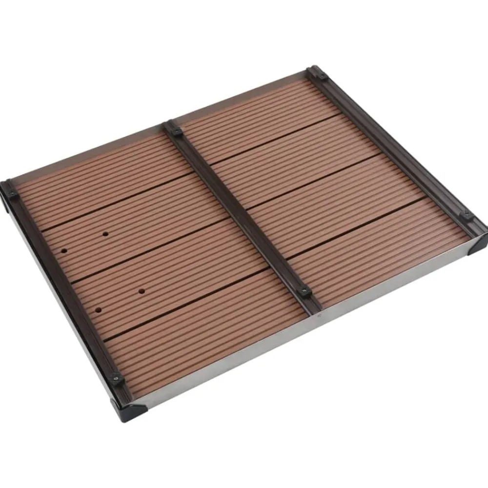 vidaXL Piscina Y Spa-Ducha de jardín con base marrón 220 cm aluminio