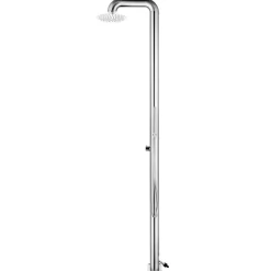 vidaXL Ducha de jardín con base marrón 230 cm acero inoxidable Marrón Online