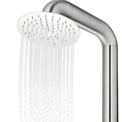 vidaXL Ducha de jardín con base marrón 230 cm acero inoxidable Marrón Online
