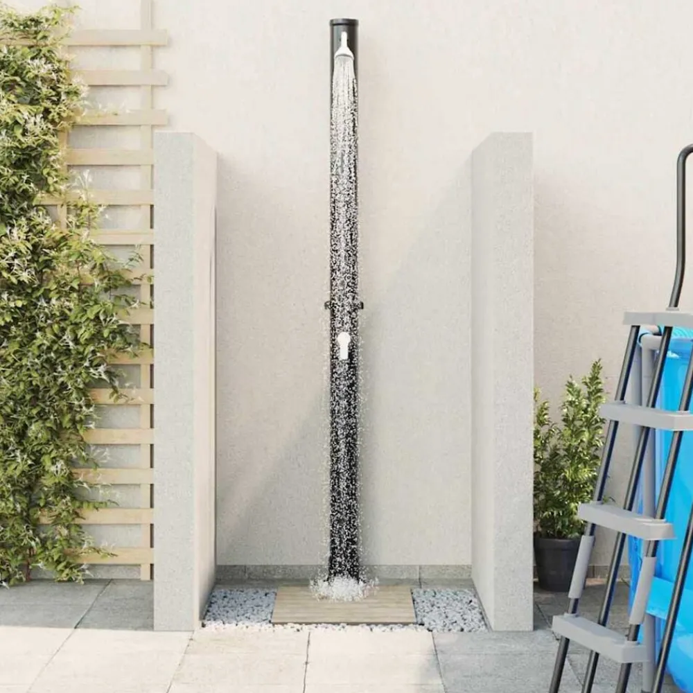 vidaXL Ducha Solar al Aire Libre Negro 217 cm PVC y Aluminio Discount
