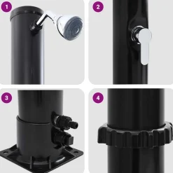 vidaXL Ducha Solar al Aire Libre Negro 217 cm PVC y Aluminio Discount