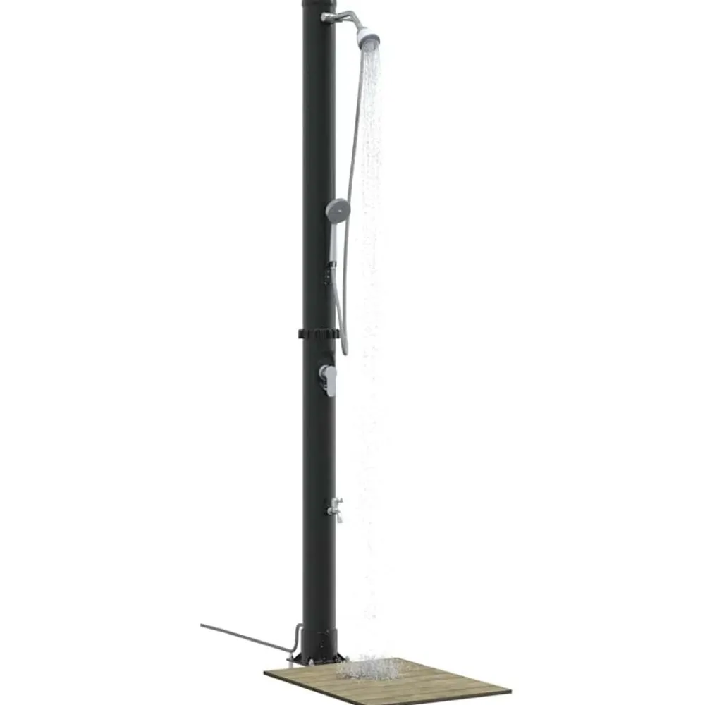 vidaXL Ducha Solar al Aire Libre Negro 217 cm PVC y Aluminio Clearance