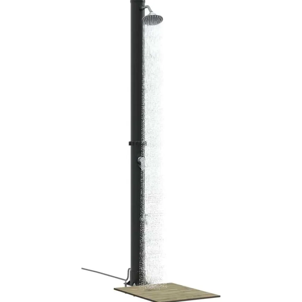 vidaXL Piscina Y Spa-Ducha Solar al Aire Libre Negro 217 cm PVC y Aluminio