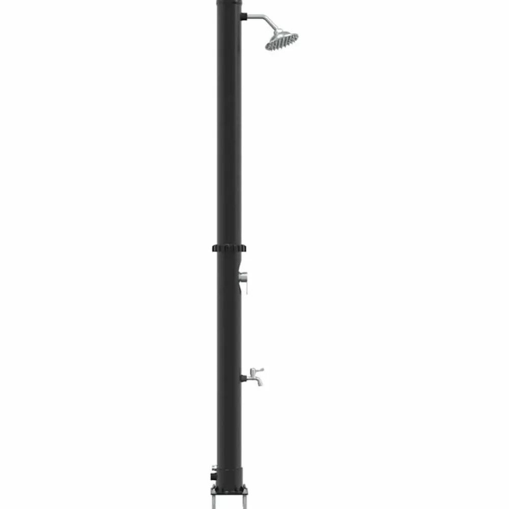 vidaXL Piscina Y Spa-Ducha Solar al Aire Libre Negro 217 cm PVC y Aluminio