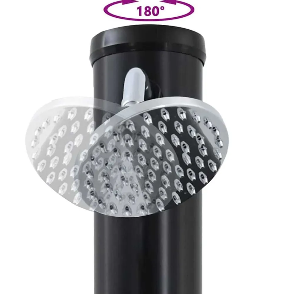 vidaXL Piscina Y Spa-Ducha Solar al Aire Libre Negro 217 cm PVC y Aluminio