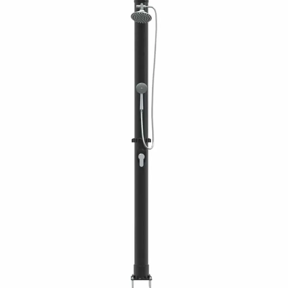 vidaXL Piscina Y Spa-Ducha Solar al Aire Libre Negro 217 cm PVC y Aluminio
