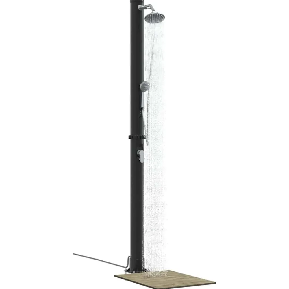 vidaXL Piscina Y Spa-Ducha Solar al Aire Libre Negro 217 cm PVC y Aluminio