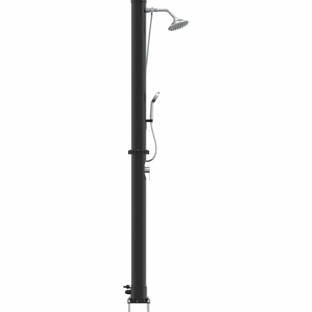 vidaXL Piscina Y Spa-Ducha Solar al Aire Libre Negro 217 cm PVC y Aluminio