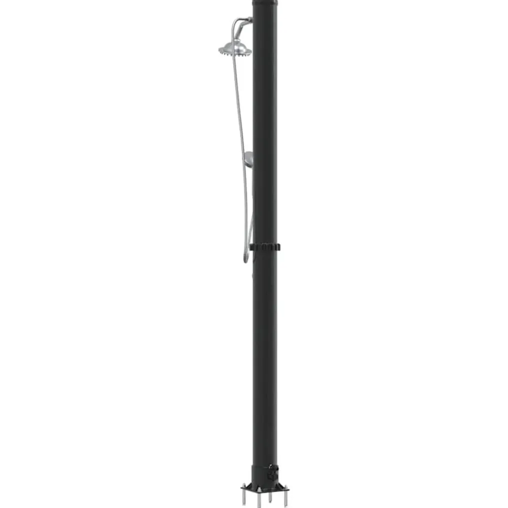 vidaXL Piscina Y Spa-Ducha Solar al Aire Libre Negro 217 cm PVC y Aluminio