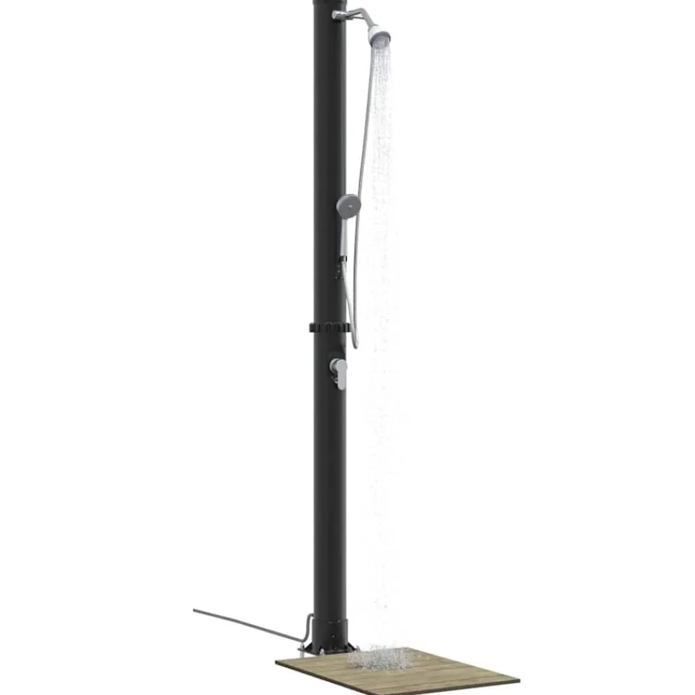 vidaXL Ducha Solar al Aire Libre Negro 217 cm PVC y Aluminio New