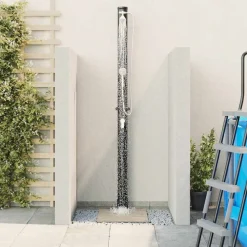 vidaXL Ducha Solar al Aire Libre Negro 217 cm PVC y Aluminio New