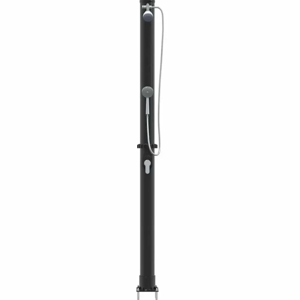 vidaXL Ducha Solar al Aire Libre Negro 217 cm PVC y Aluminio New