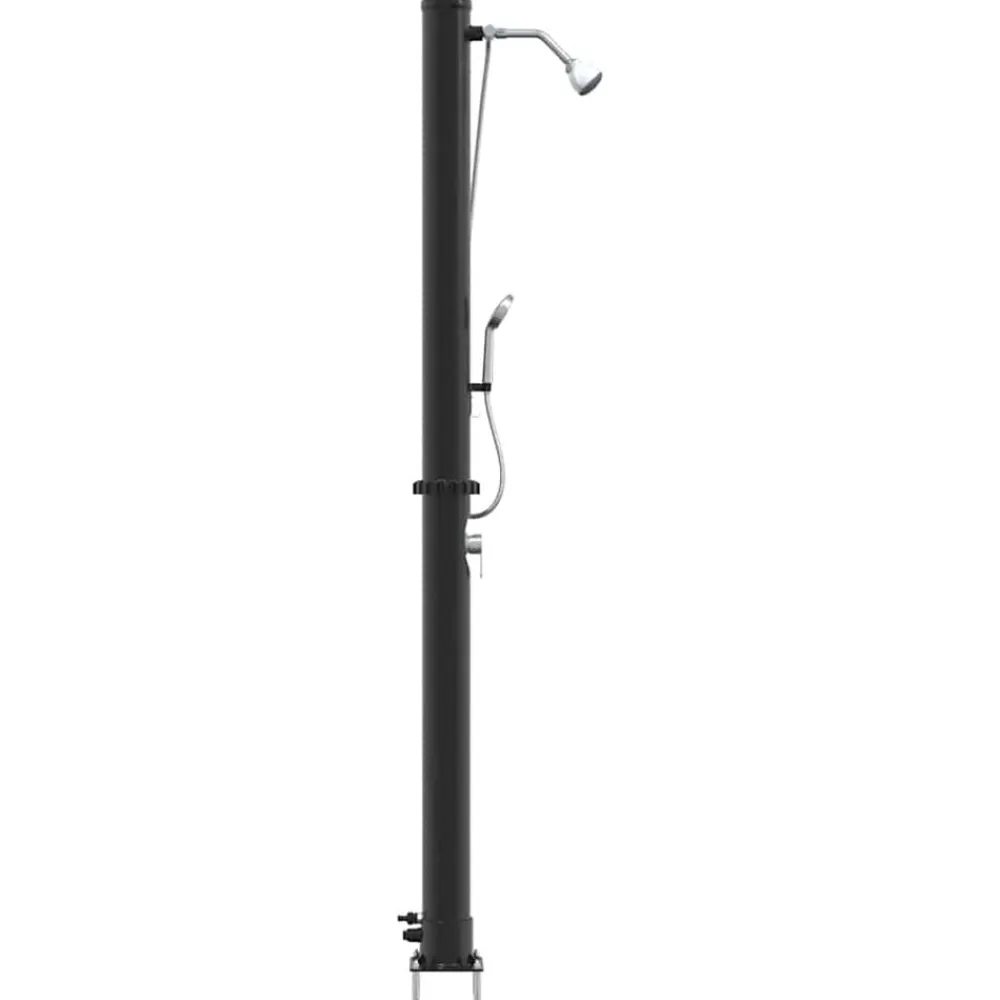 vidaXL Ducha Solar al Aire Libre Negro 217 cm PVC y Aluminio New