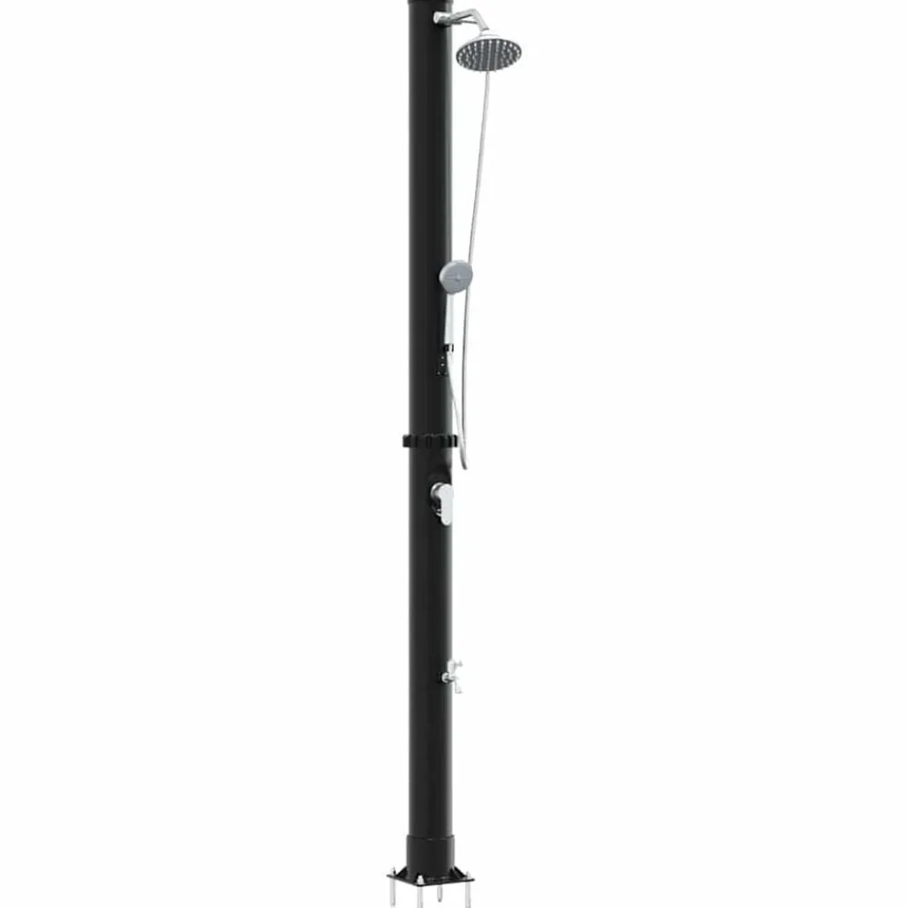 vidaXL Ducha Solar al Aire Libre Negro 217 cm PVC y Aluminio