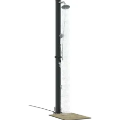 vidaXL Ducha Solar al Aire Libre Negro 217 cm PVC y Aluminio