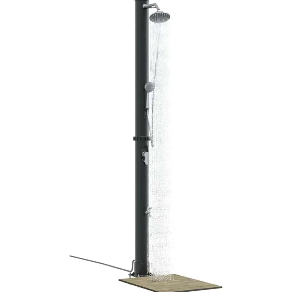 vidaXL Ducha Solar al Aire Libre Negro 217 cm PVC y Aluminio