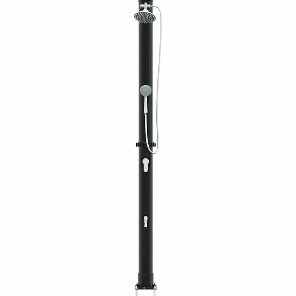 vidaXL Ducha Solar al Aire Libre Negro 217 cm PVC y Aluminio