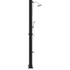 vidaXL Ducha Solar al Aire Libre Negro 217 cm PVC y Aluminio