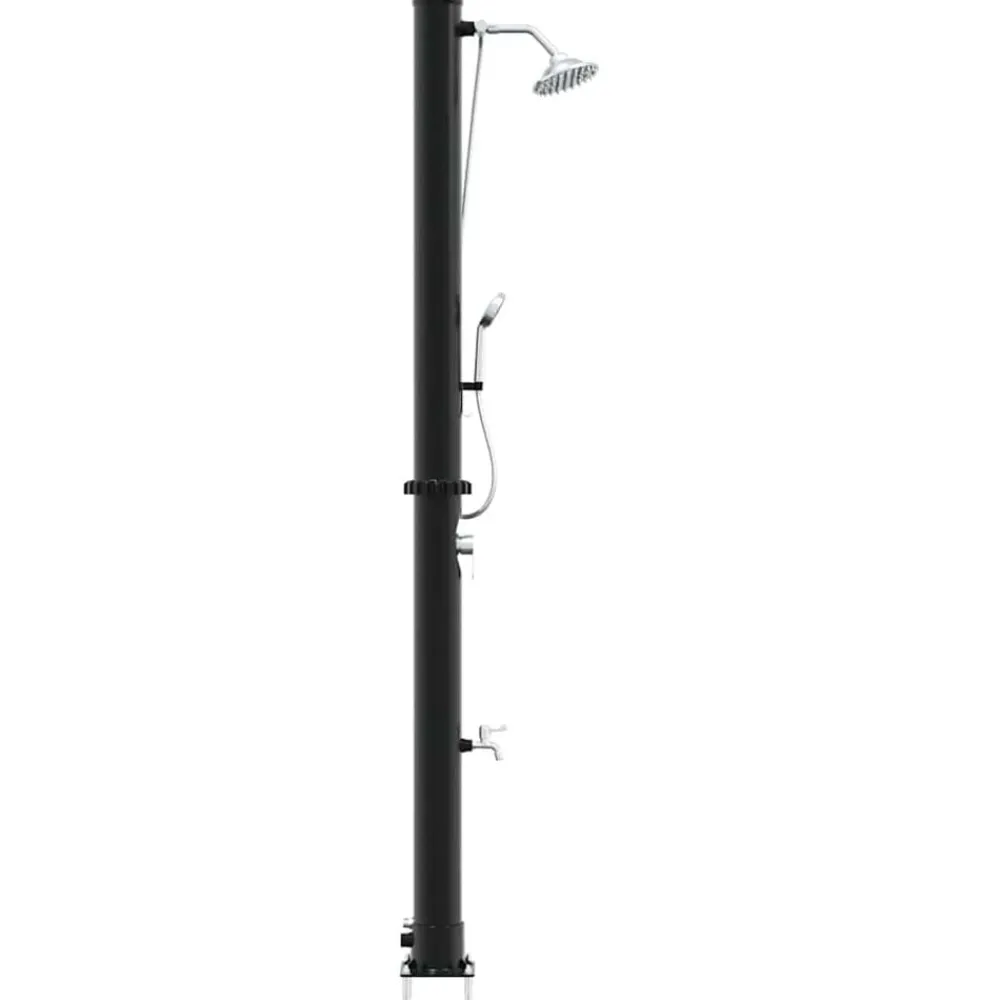 vidaXL Ducha Solar al Aire Libre Negro 217 cm PVC y Aluminio