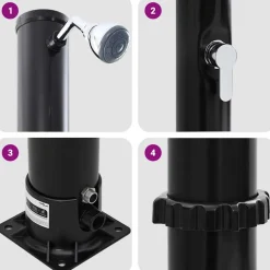 vidaXL Ducha Solar al Aire Libre Negro 217 cm PVC y Aluminio Outlet