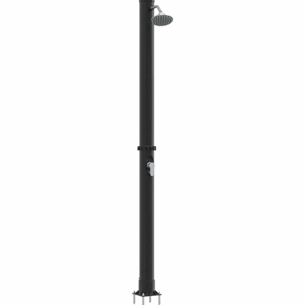 vidaXL Piscina Y Spa-Ducha Solar al Aire Libre Negro 217 cm PVC y Aluminio