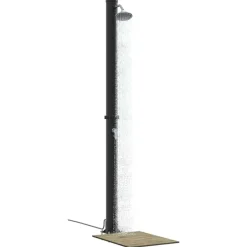 vidaXL Piscina Y Spa-Ducha Solar al Aire Libre Negro 217 cm PVC y Aluminio