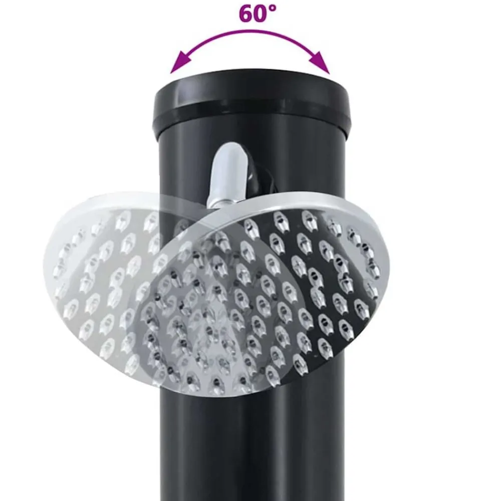 vidaXL Piscina Y Spa-Ducha Solar al Aire Libre Negro 217 cm PVC y Aluminio