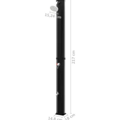 vidaXL Ducha solar exterior con rociador y grifo 35 L Negro Best
