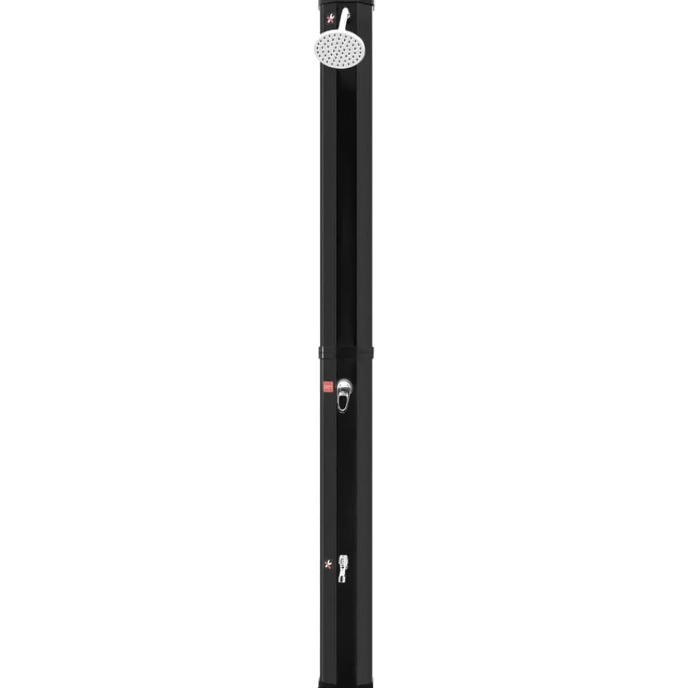 vidaXL Ducha solar exterior con rociador y grifo 35 L Negro Best
