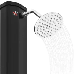 vidaXL Ducha solar exterior con rociador y grifo 35 L Negro Best