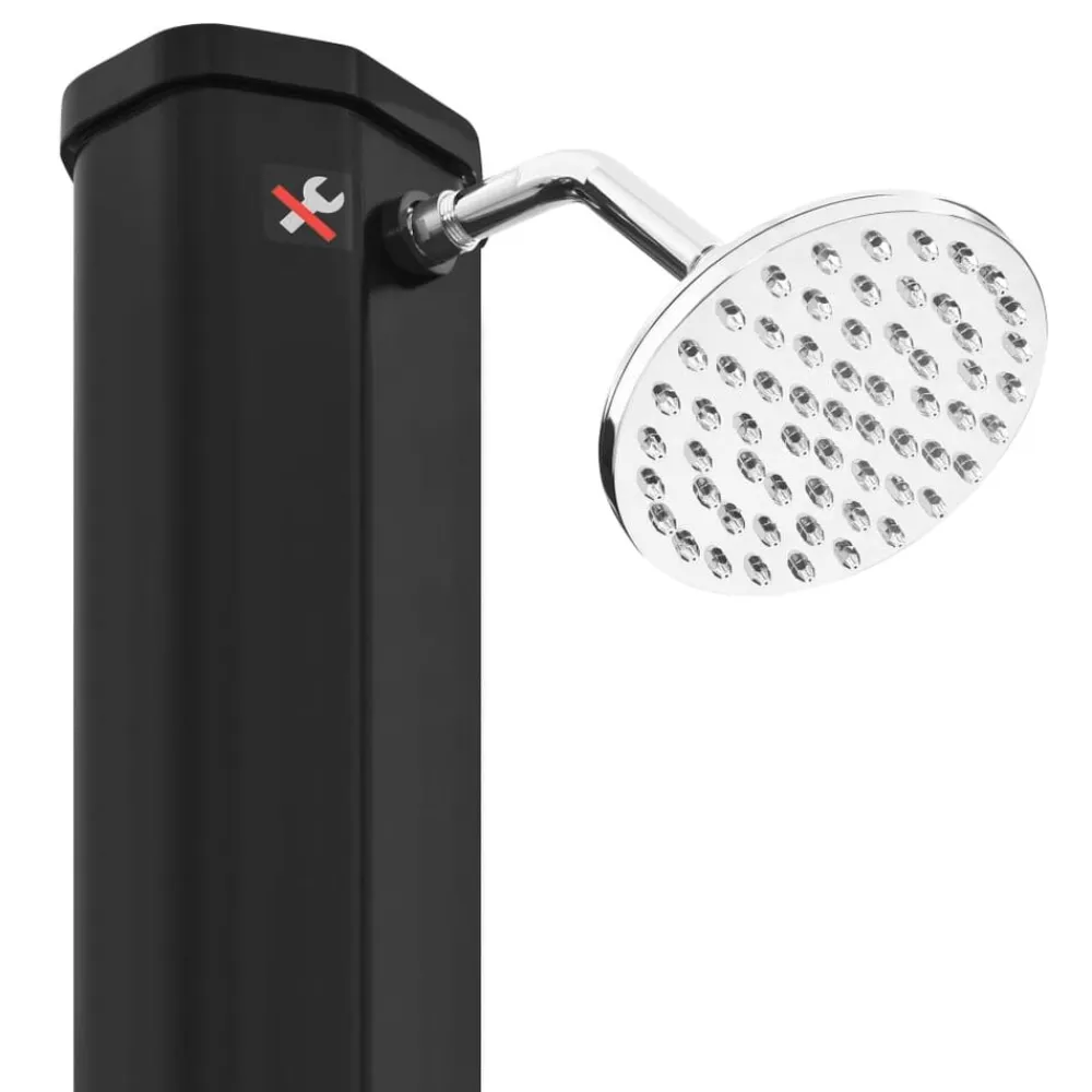 vidaXL Ducha solar exterior con rociador y grifo 35 L Negro Best