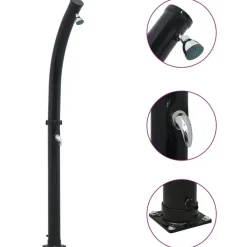 vidaXL Ducha solar negra 214 cm 20 L New