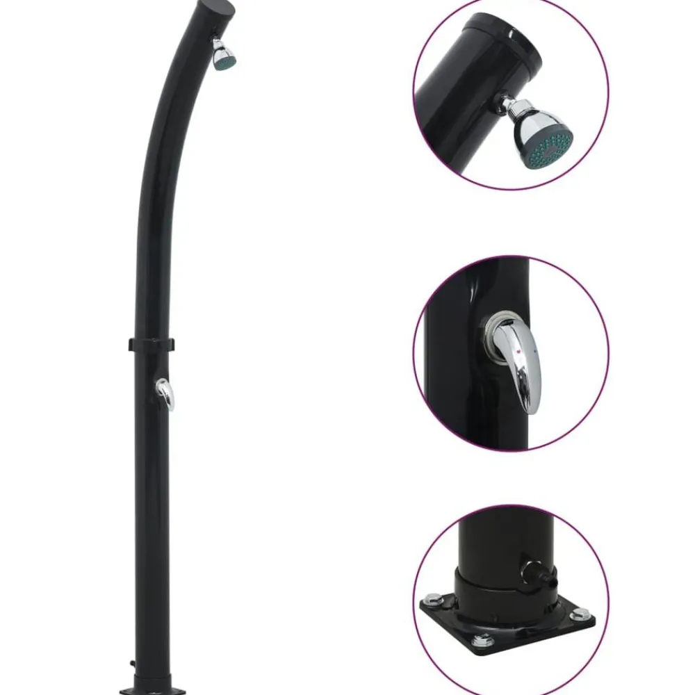 vidaXL Ducha solar negra 214 cm 20 L New