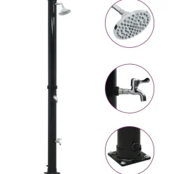 vidaXL Ducha solar negro 220 cm 20 L Outlet