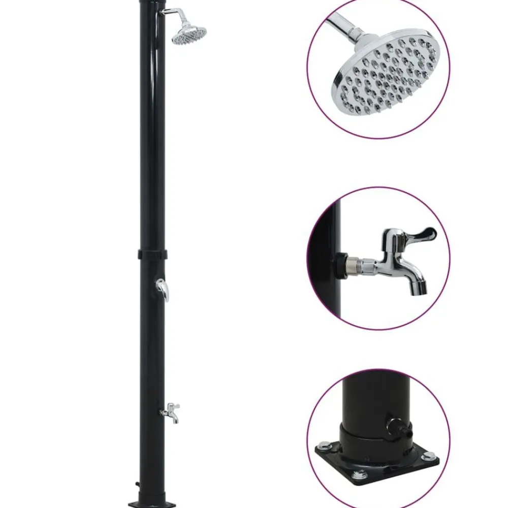 vidaXL Ducha solar negro 220 cm 20 L Outlet