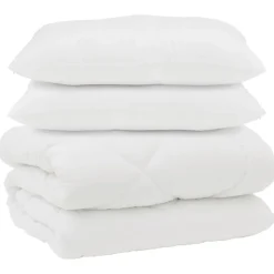 vidaXL Edredón con almohadas 3 pcs Microfibra y Plumas de Pato Sale