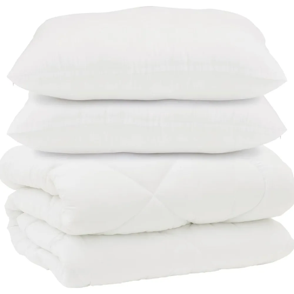 vidaXL Edredón con almohadas 3 pcs Microfibra y Plumas de Pato Sale