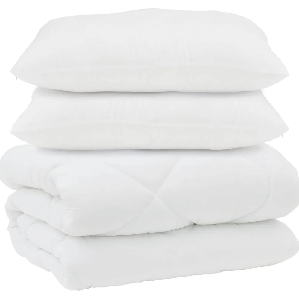 vidaXL Edredón con almohadas 3 pcs Microfibra y Plumas de Pato New