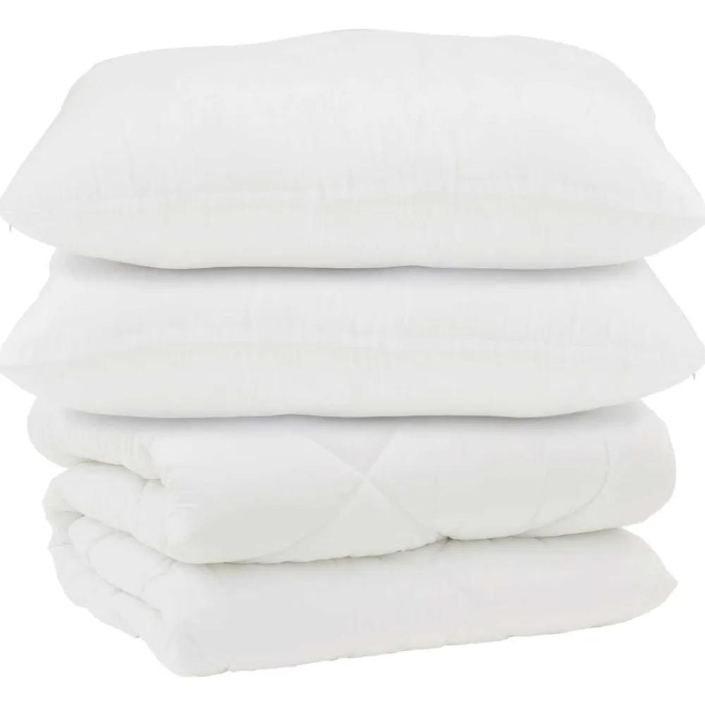 vidaXL Edredón con almohadas 3 pcs Microfibra y Plumas de Pato Discount