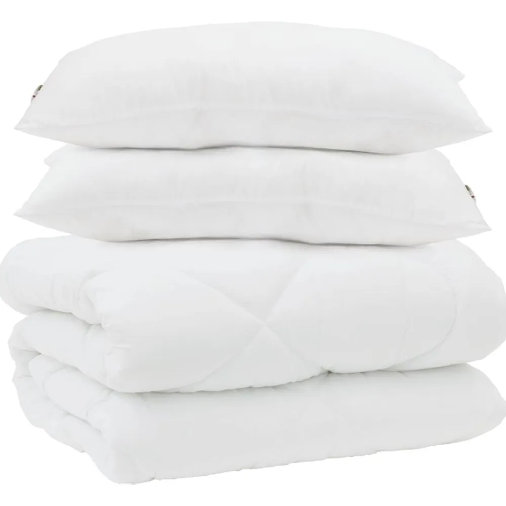 vidaXL Edredón con almohadas 3 pcs Microfibra y Plumas de Pato Discount