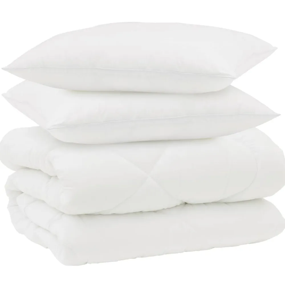 vidaXL Edredón de Invierno con almohada 3 pcs Microfibra New