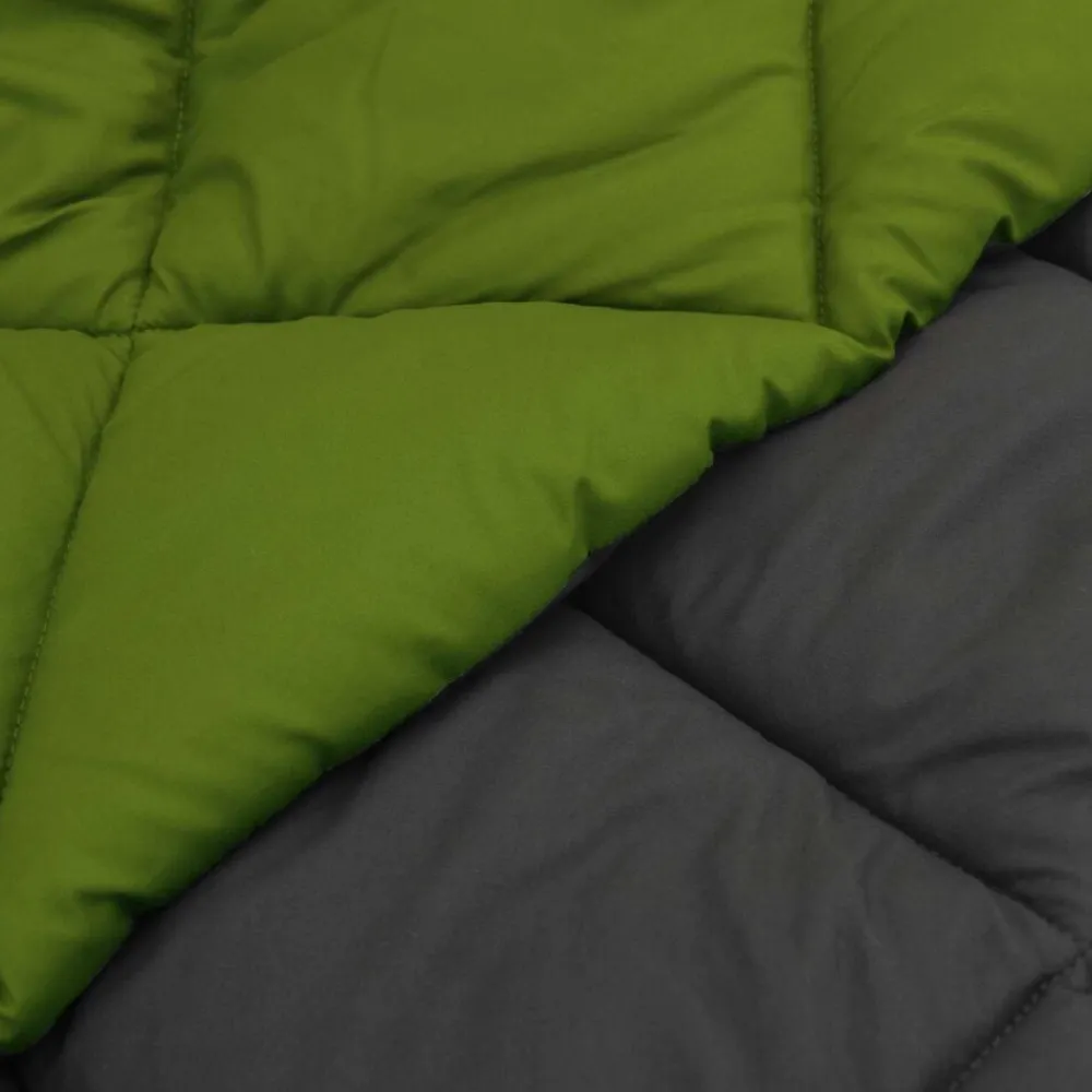 vidaXL Edredón de Invierno 135 x 200 cm Microfibra Verde y antracita Online